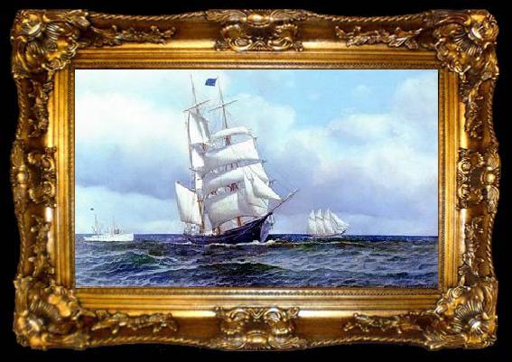 framed  unknow artist Seascape, boats, ships and warships. 152, ta009-2